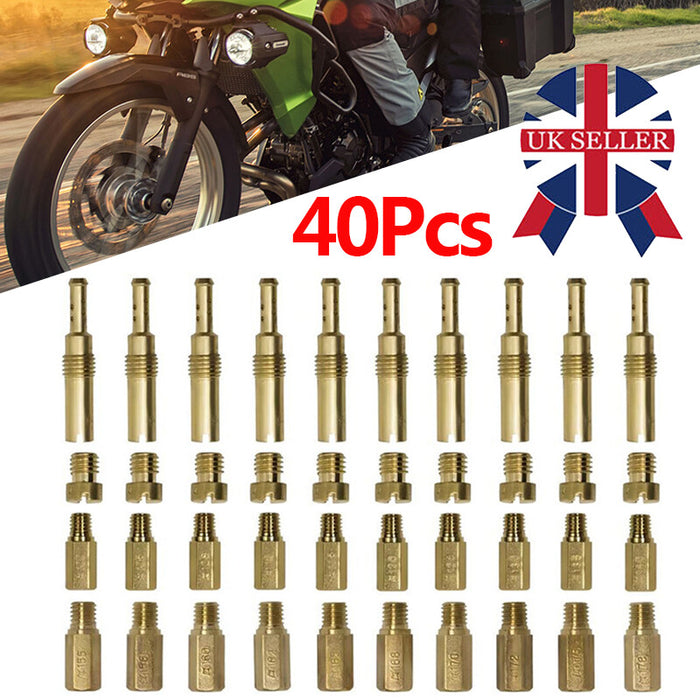 40Pcs For PWK Keihin OKO Carbs Carburetor Main Jets With Slow Pilot Jets Kit