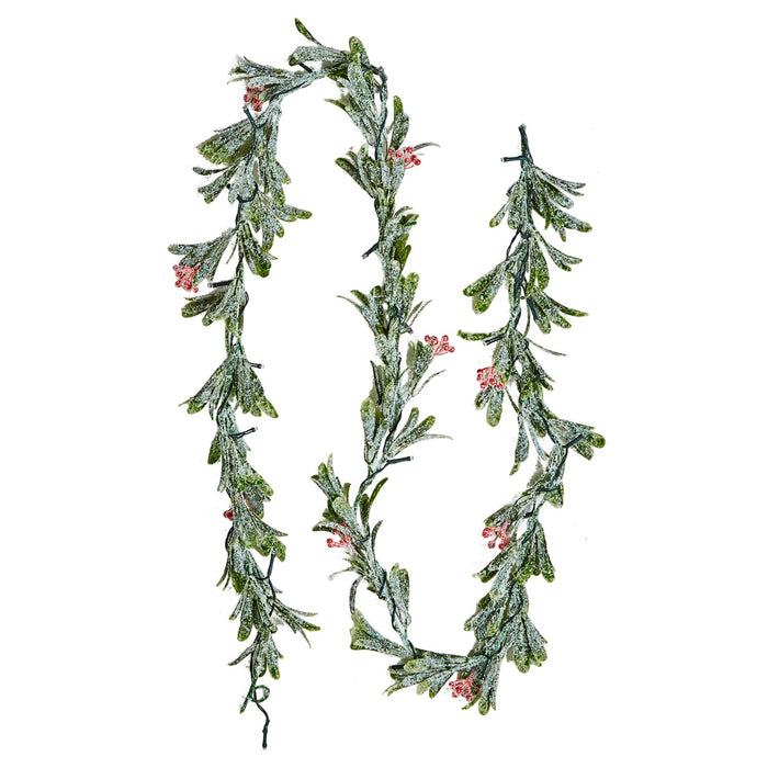 Christmas Garland, 6.6-FT Realistic Greenery Decorated With Vines, Olive Leaves,