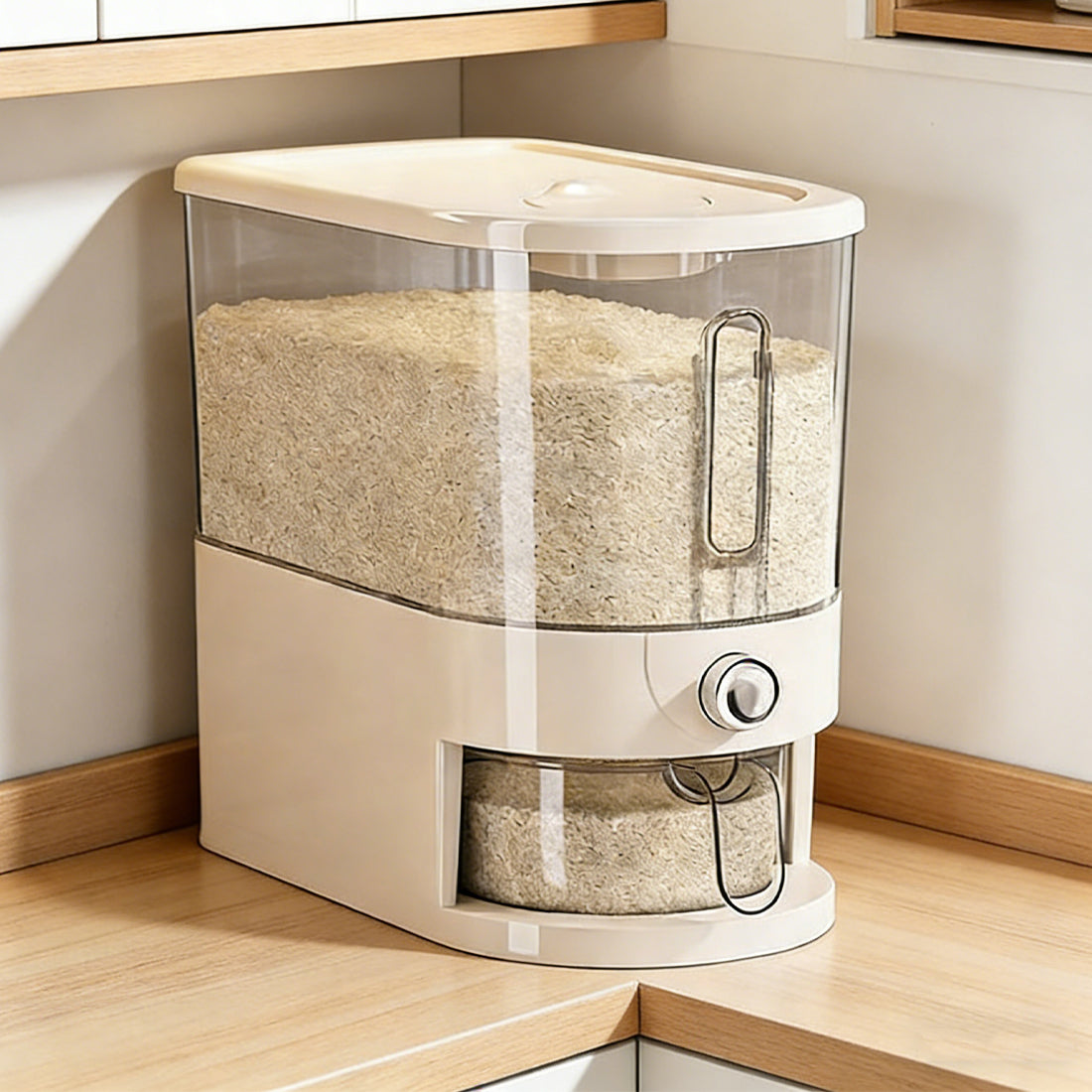5KG Rice Dispenser Container Cereal Dispenser Box Dry Food Grain Storage Home