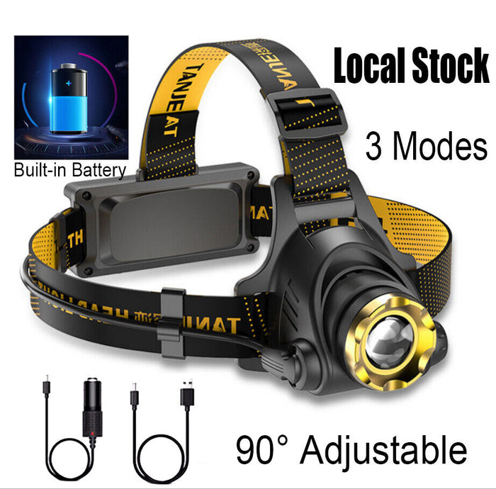 3Modes LED Headlamp Camping Headlight Head Torch USB Rechargeable Headlight Lamp