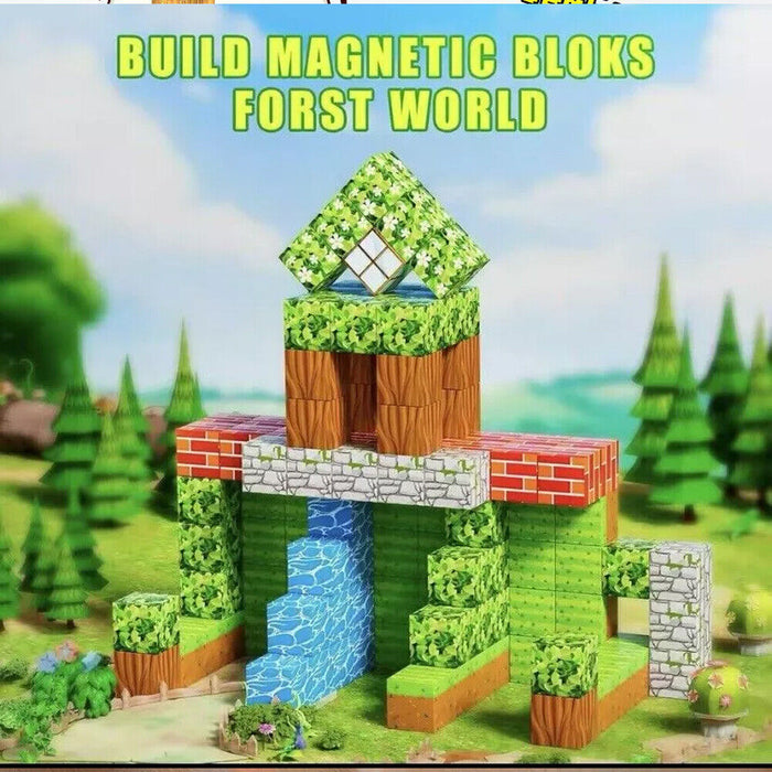 Set Minecraft Magnetic Building Blocks Children Kids Educational Toy Gifts