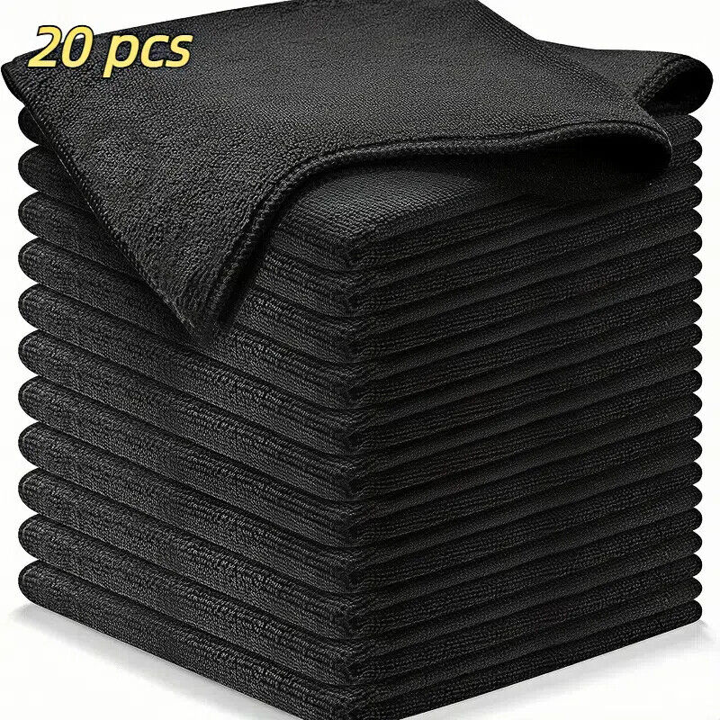 Black Large Microfiber Car Cleaning Soft Cloth Car Wash, Kitchen Cleaning Towel