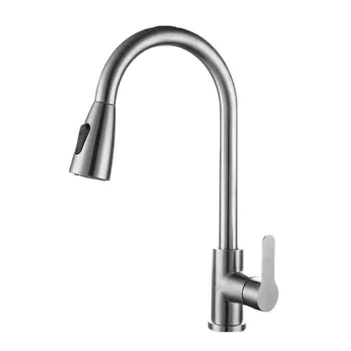 Silvery--Kitchen Tap, 2 Modes 360 Swivel Spout Kitchen Sink Mixer Tap, Single Ha