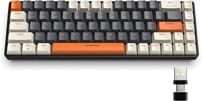 Wireless Bluetooth Mechanical Keyboard,Dual Interface Type C& USB For Phone