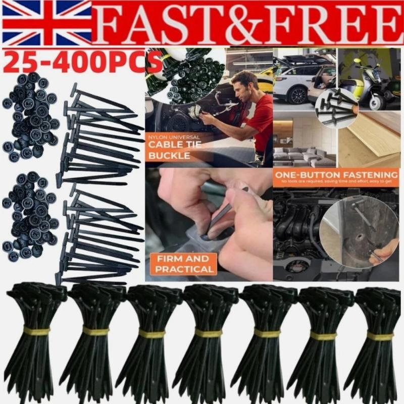 Nylon Universal Cable Tie Buckle,100PCS Pin And Button Zip Ties Self-Locking