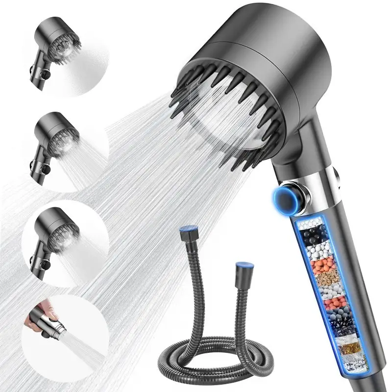 Shower Head, High Pressure Shower Head, With 1.5m Hose And Shower Holder, 3 Hand