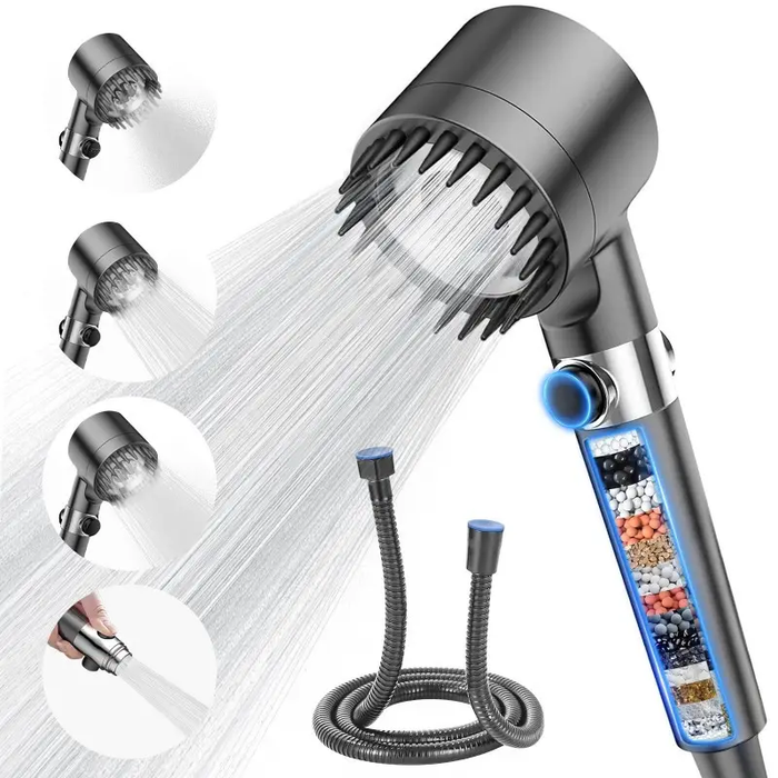 Shower Head, High Pressure Shower Head, With 1.5m Hose And Shower Holder, 3 Hand