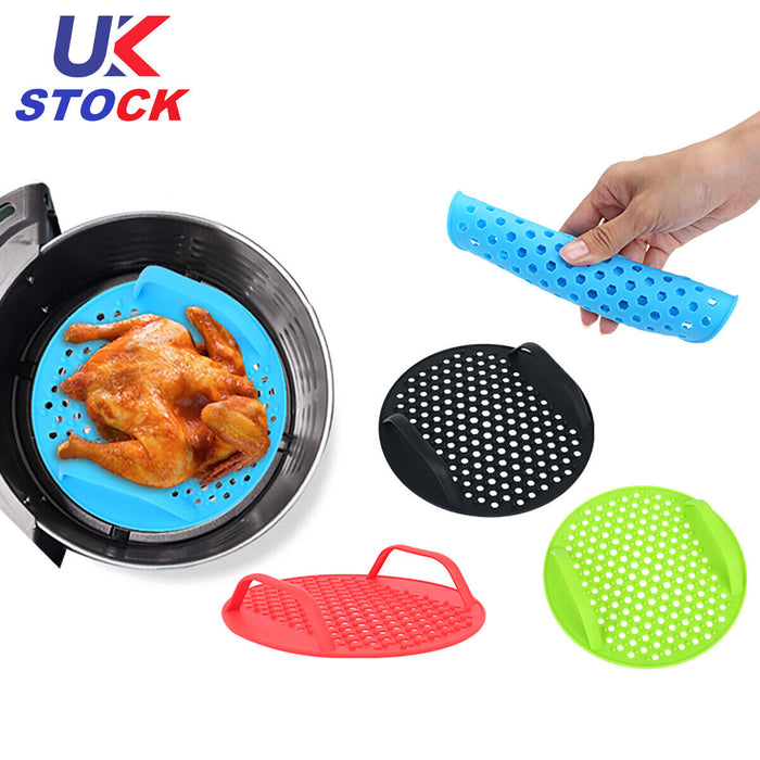 Reusable Air Fryer Silicone Pot Basket Liner Mat Tray Non-Stick For Oven Baking