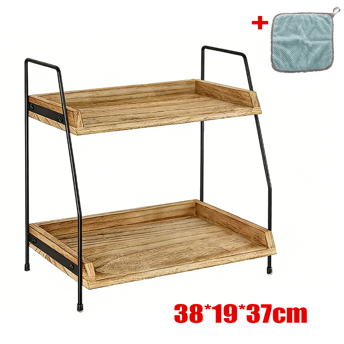 NEW 2 Tier Wooden Shelf Storage Unit Book Plant Stand Bathroom Kitchen Shelving