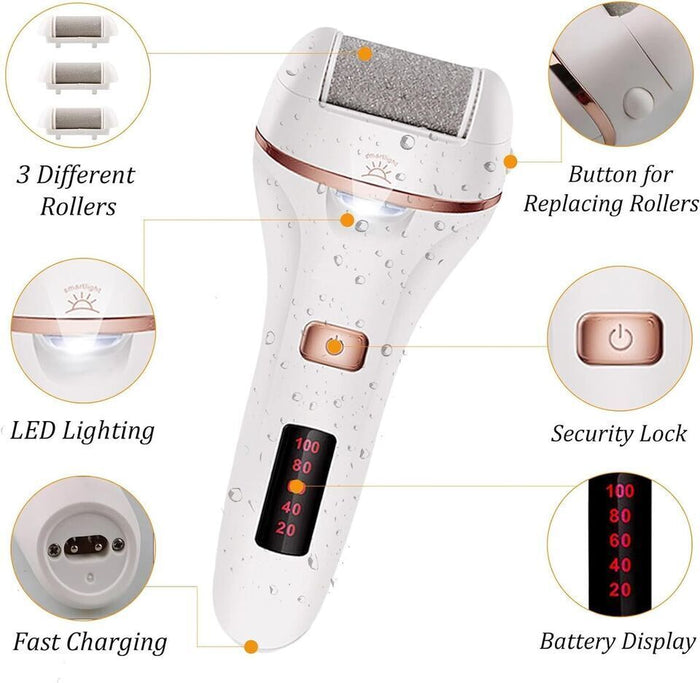 Electric Foot File Waterproof Hard Skin Remover Feet Pedicure Set Rechargeable