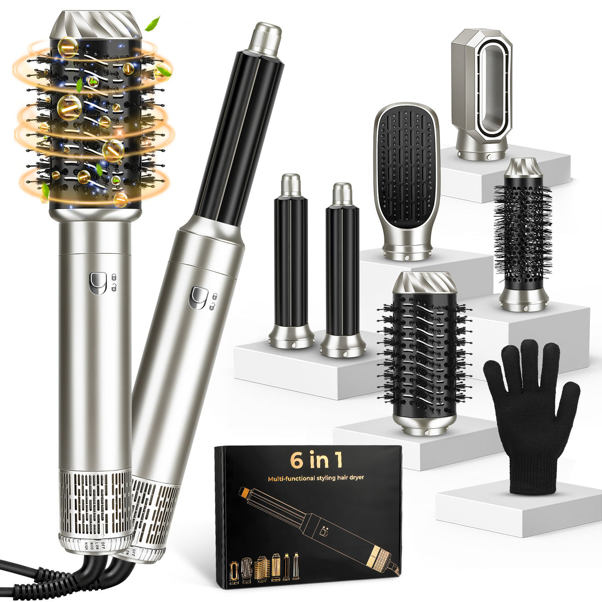 Hair Styler Airbrush Pro 6 In 1, 1 0 0 0W Air Styler Hair Dryer, 6 In 1 Multi St