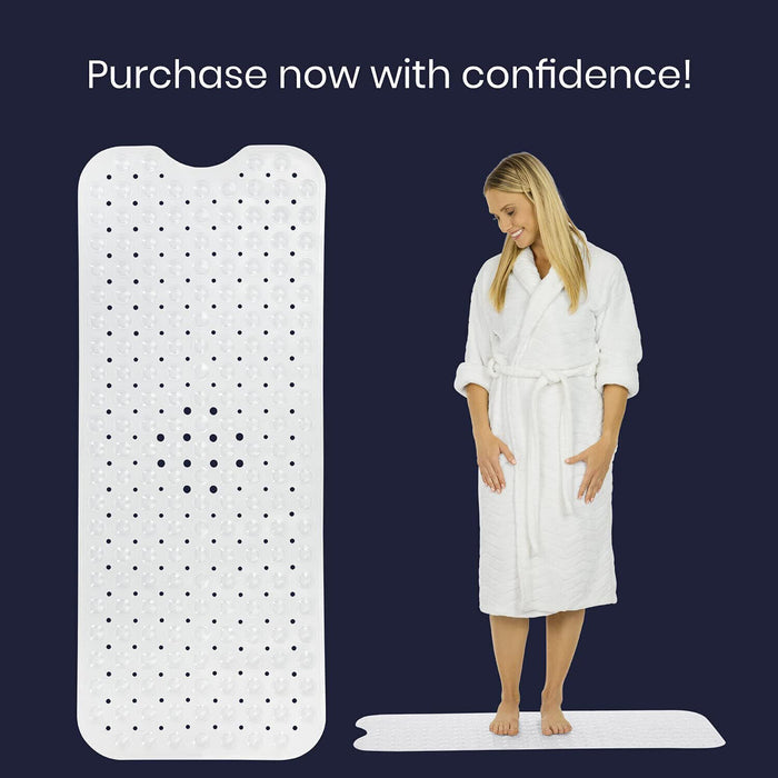 Non Slip Bath Mat Extra Large Shower Mat Bathtub Anti-Mold Rubber Strong Suction