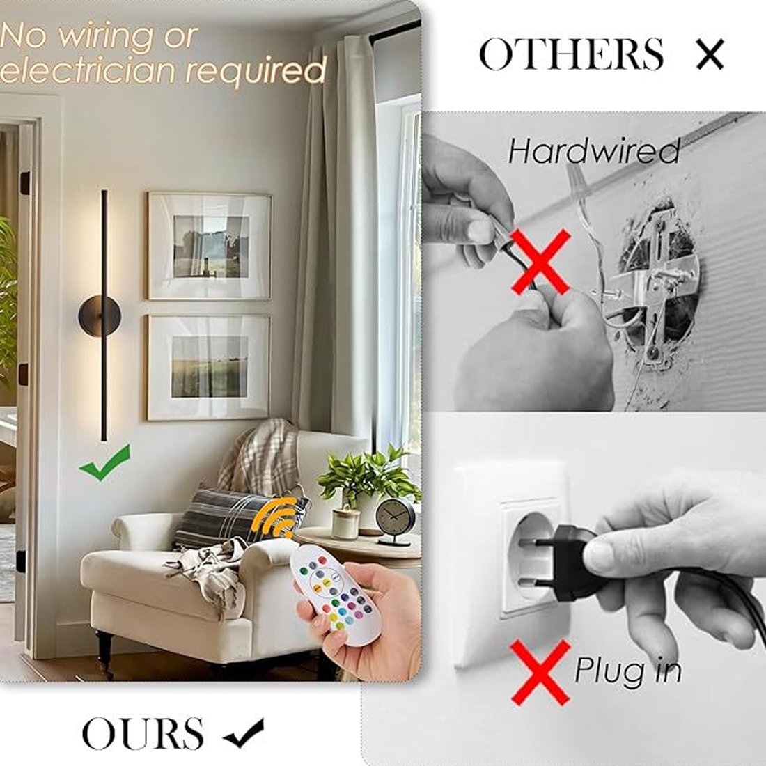 NEW Long Decor Light Sconce Dimable Long Strip Exterior Light LED Wall Light UK