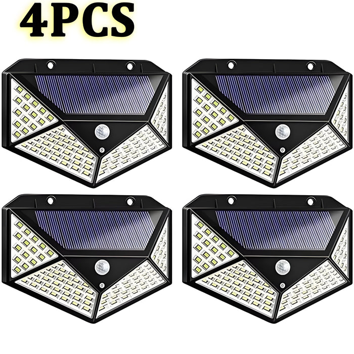 Solar Power PIR Motion Sensor Wall Lights 10 0 LED Outdoor Garden Security Lamp