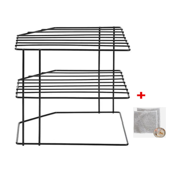 Multifunction 3 Tier Corner Plate Kitchen Cupboard Organiser Tidy Storage Rack