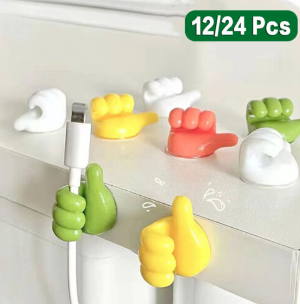 12 24 Pcs Multifunctional Clip Handy Holder Self-Adhesive Wall Thumb Hooks NEW