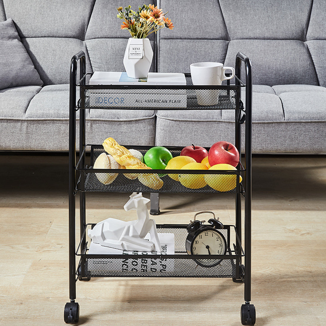 UK NEW 3 Tier Storage Trolley Cart On Wheels Kitchen Bathroom Laundry Narrow Spa