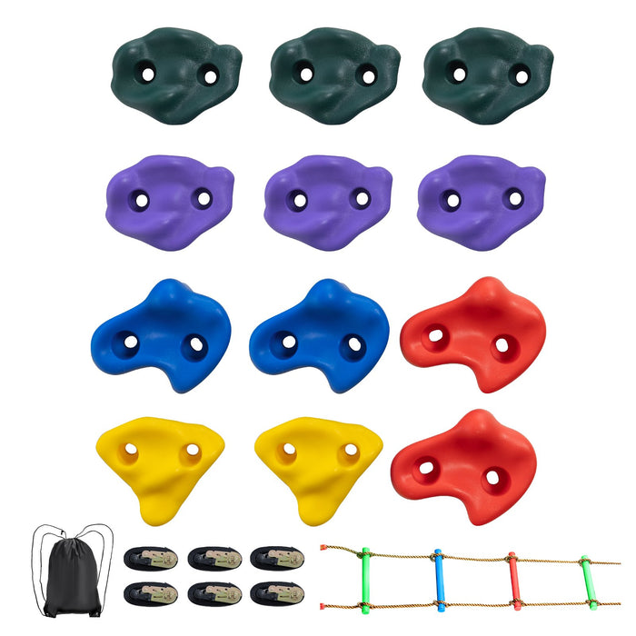 Ninja Tree Climbing Kit, 12 Tree Climbing Holds, 6 Ratchet Straps, And A Climbin