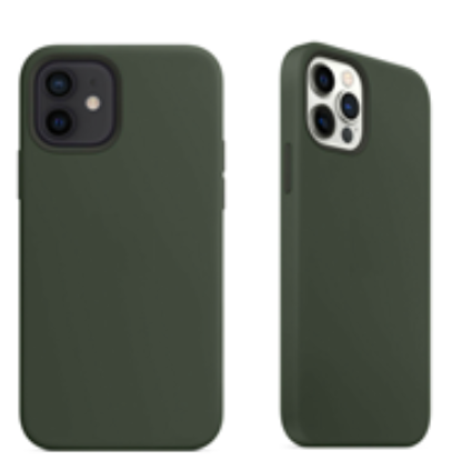 For Silicone Case 12 11 Pro X XR XS MAX 8 7 6 Liquid Rubber Cover--dark Green